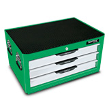 綠色三抽複合鍛面工具箱